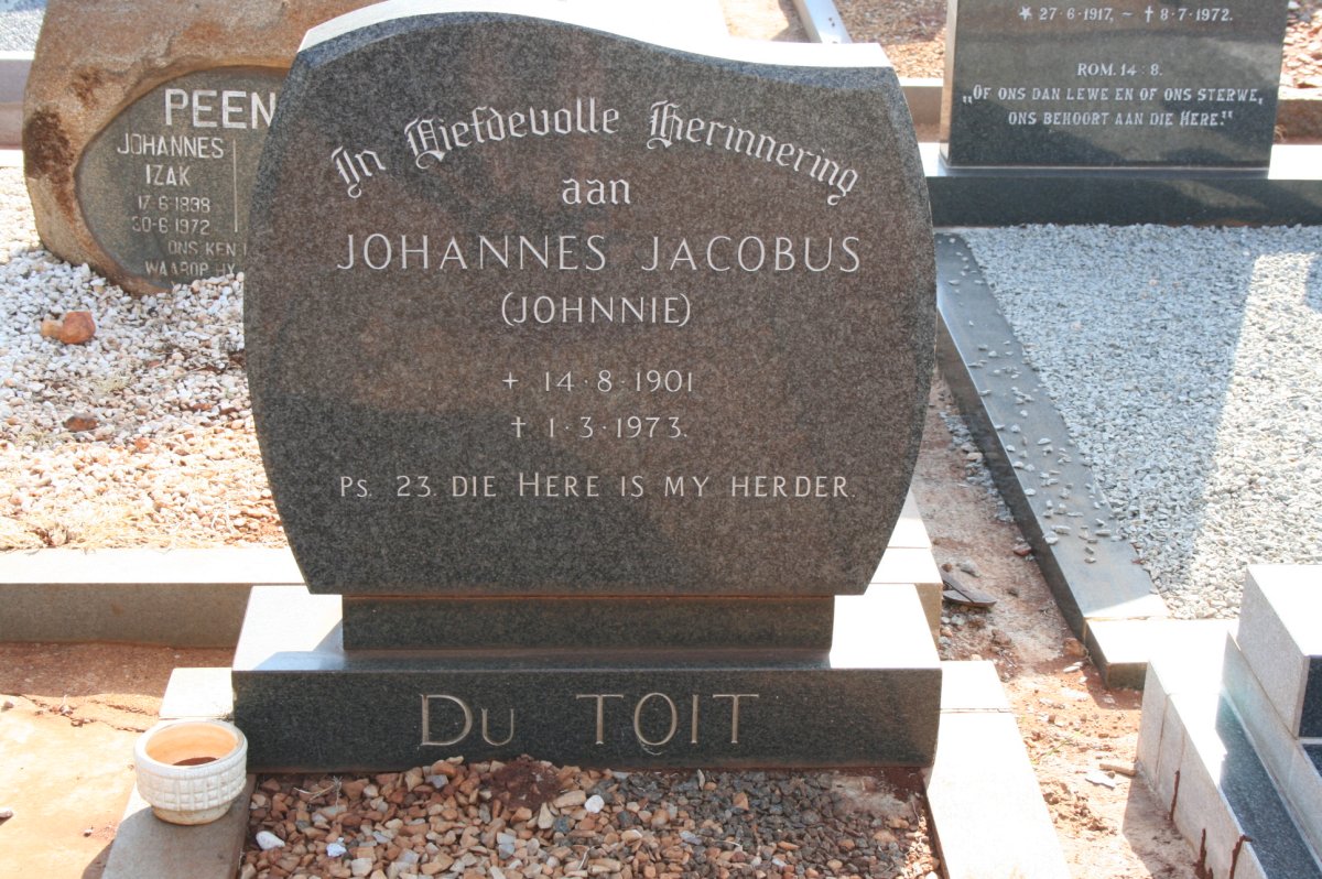 TOIT Johannes Jacobus, du 1901-1973
