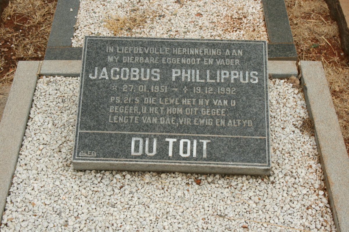 TOIT Jacobus Phillippus, du 1951-1992