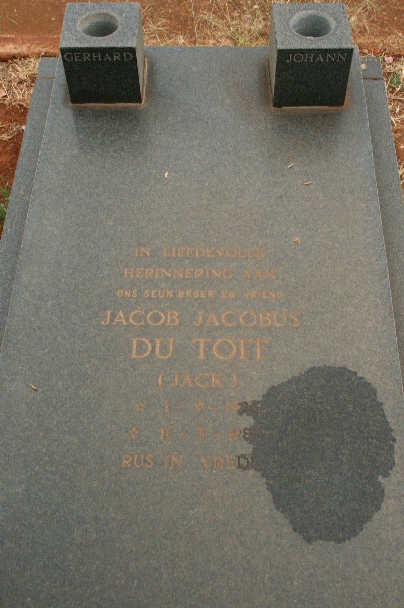 TOIT Jacob Jacobus, du 1926-1987