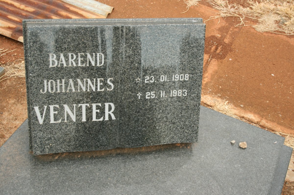 VENTER Barend Johannes 1908-1983
