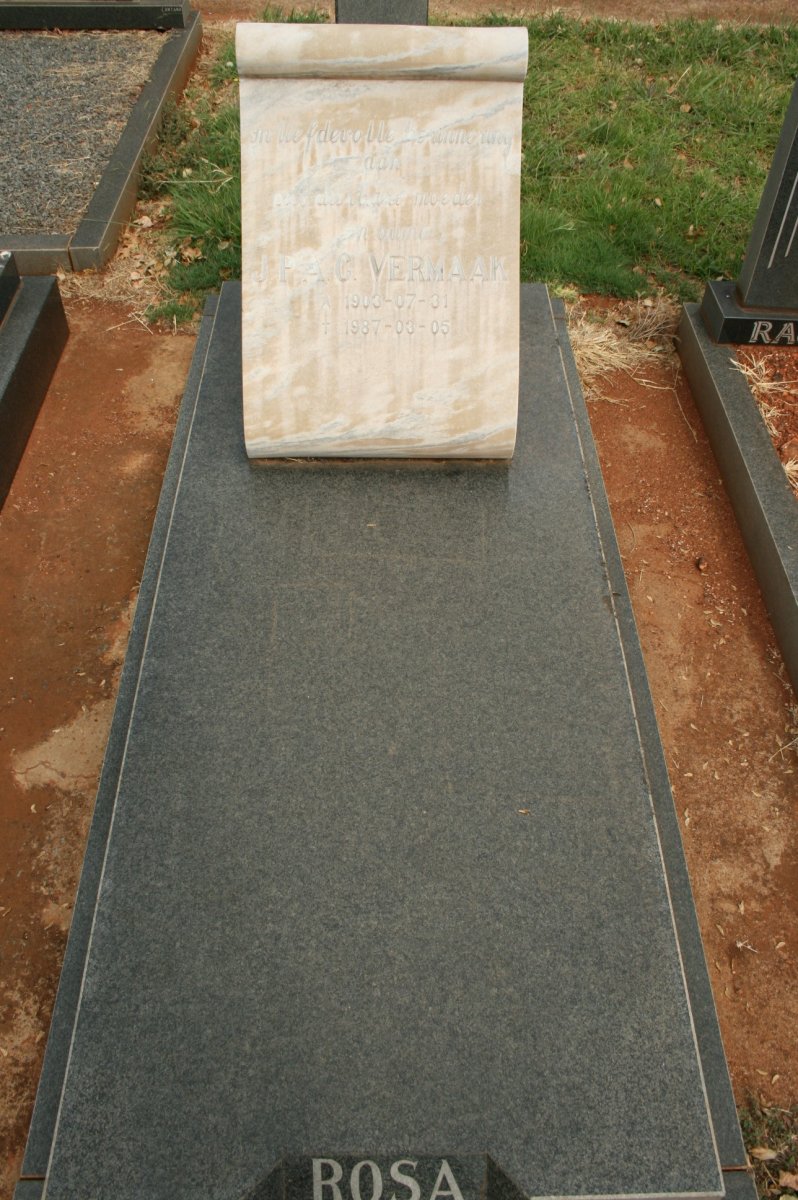 VERMAAK J.P.A.C. 1903-1987A