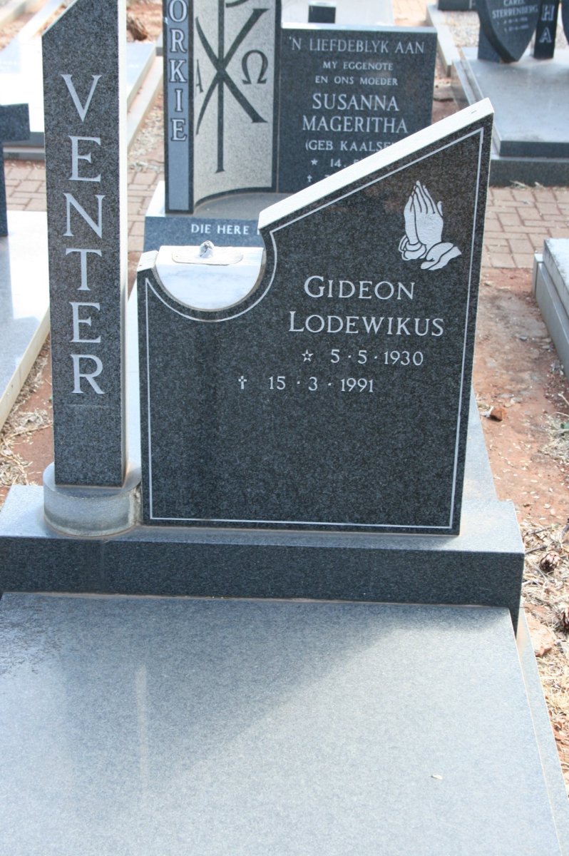 VENTER Gideon Lodewikus 1930-1991