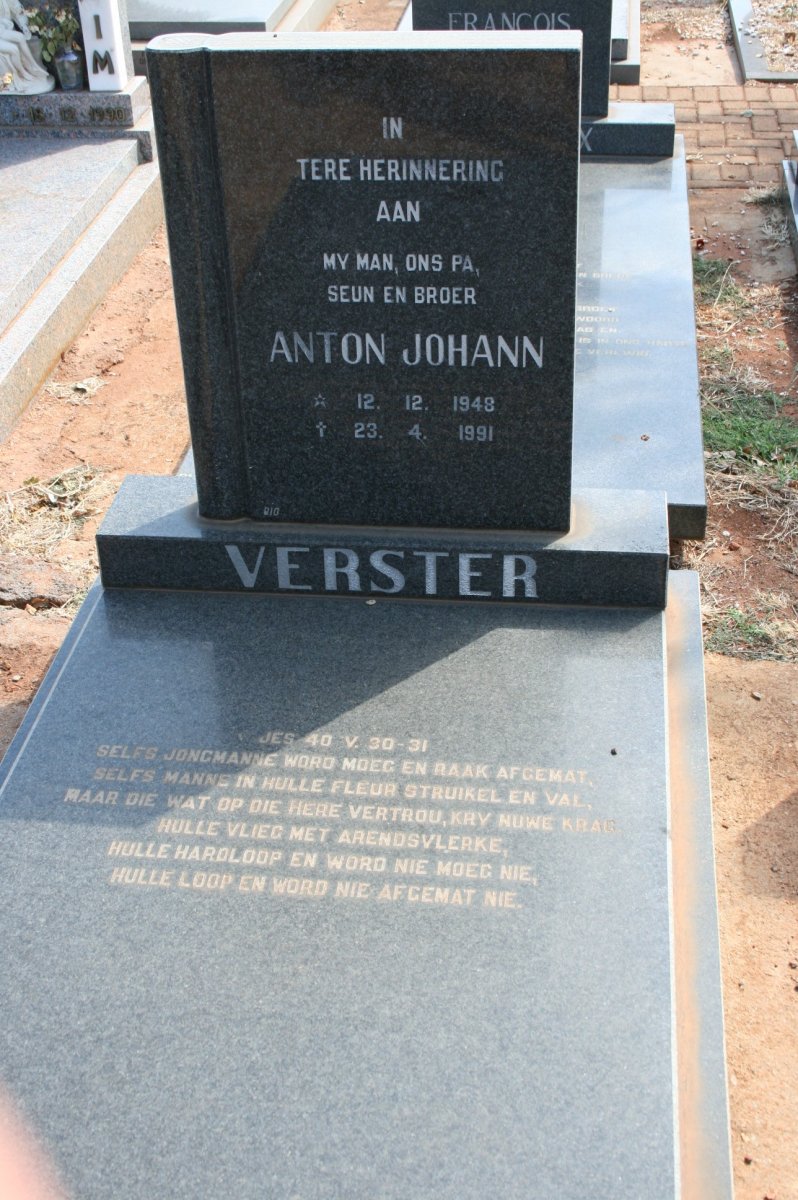 VERSTER Anton Johann 1948-1991