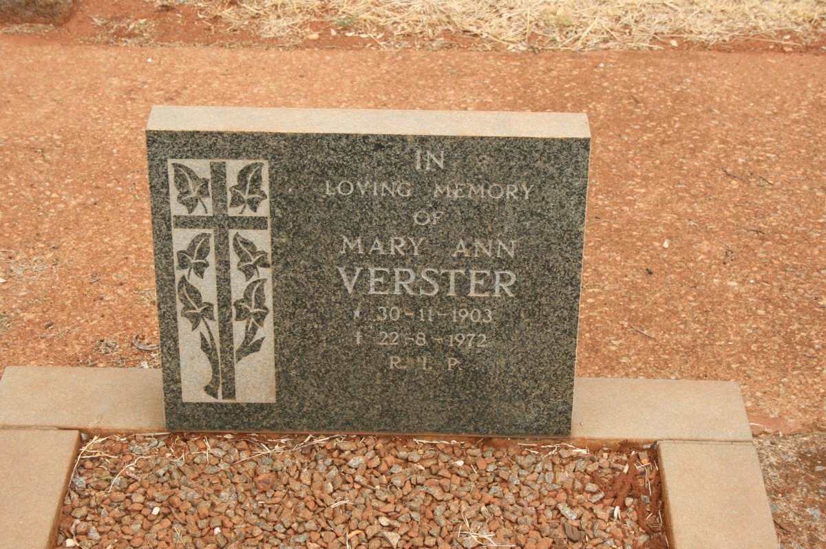 VERSTER Mary Ann 1903-1972