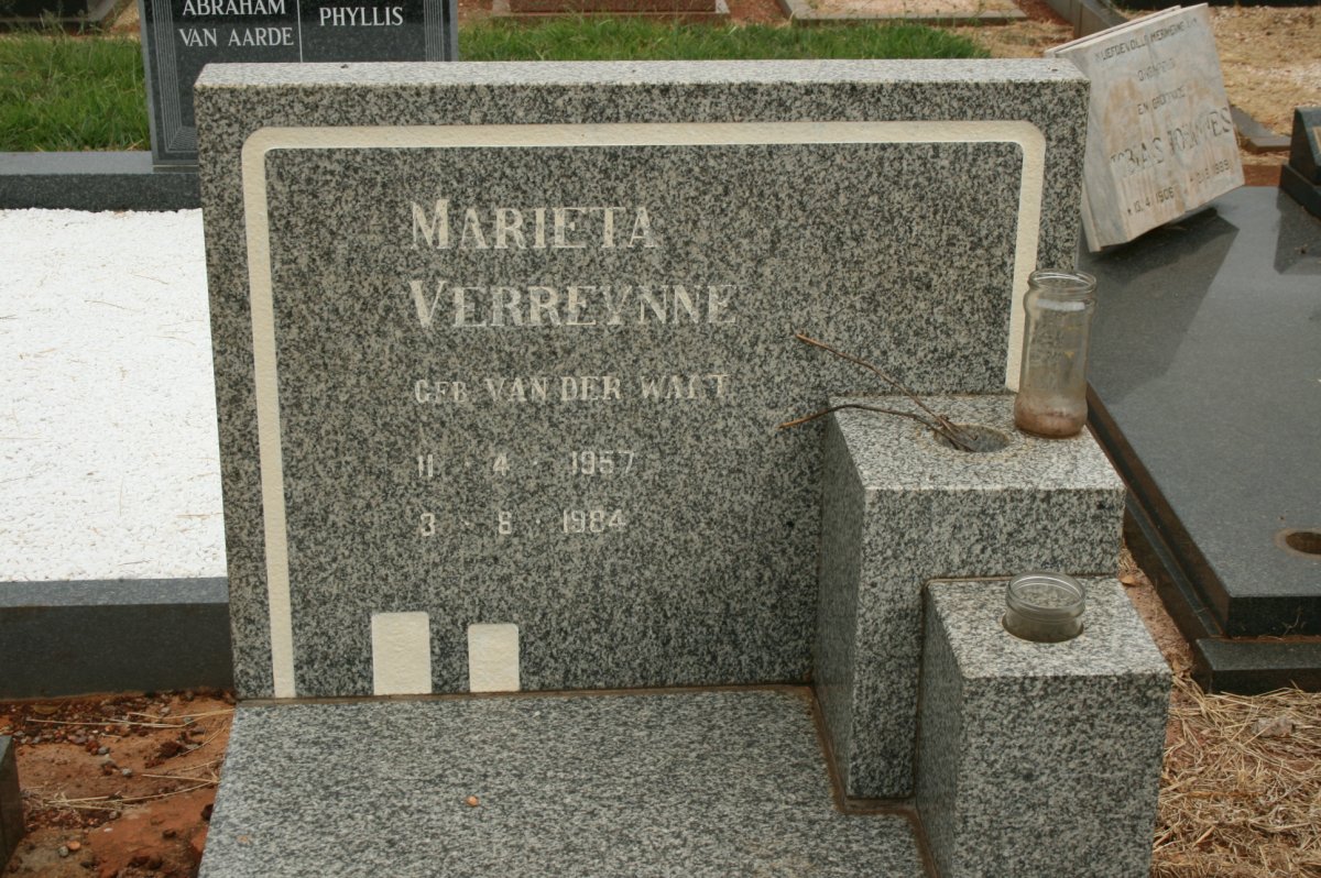 VERREYNNE Marieta nee VAN DER WALT 1957-1984