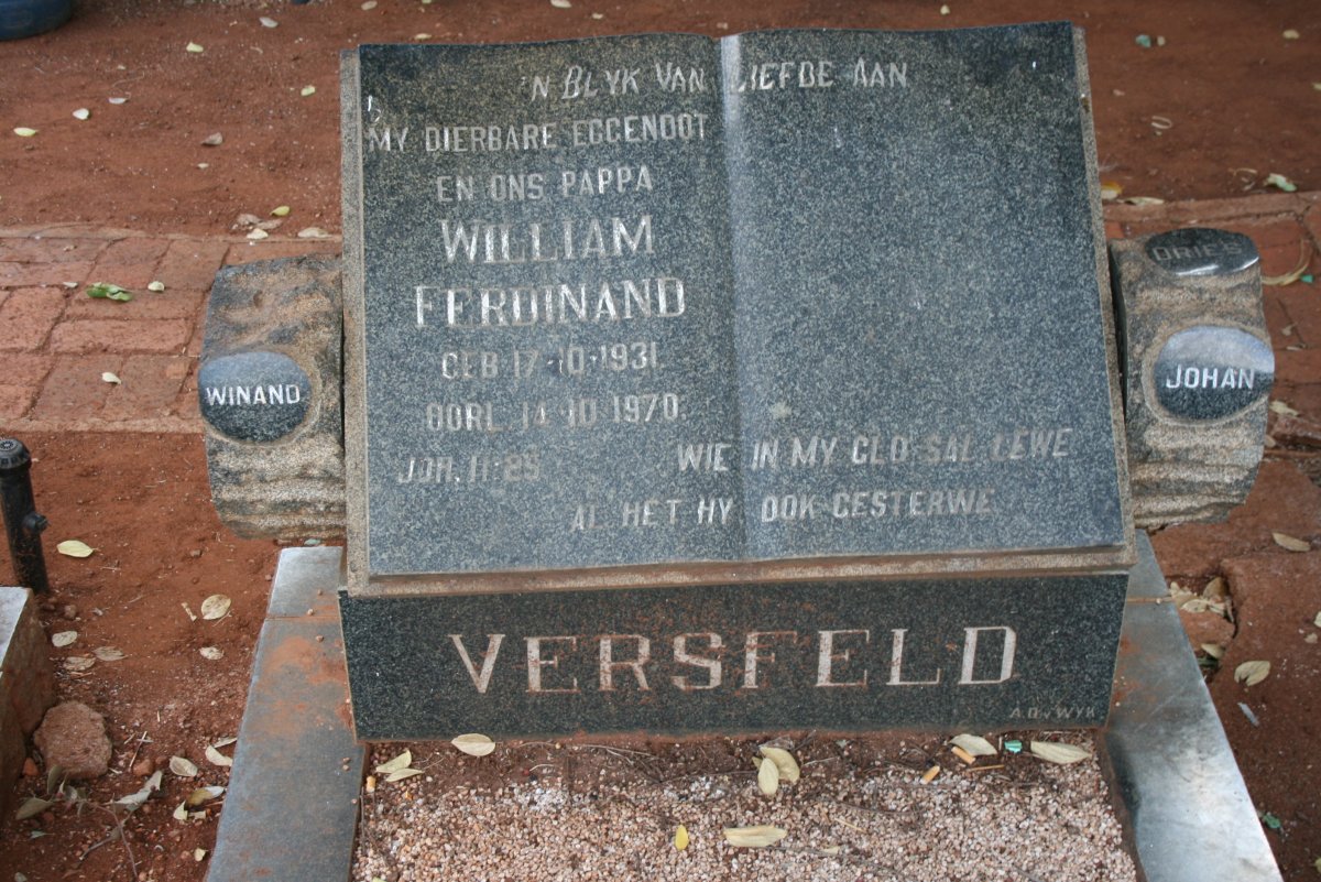 VERSFELD William Ferdinand 1931-1970