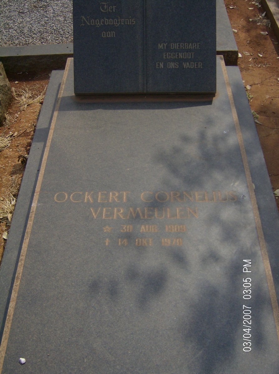 VERMEULEN Ockert Cornelius 1909-1970