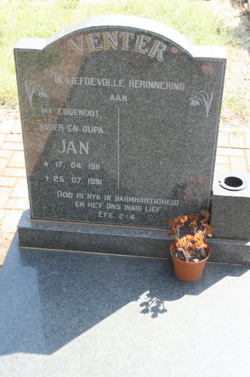 VENTER Jan 1911-1991