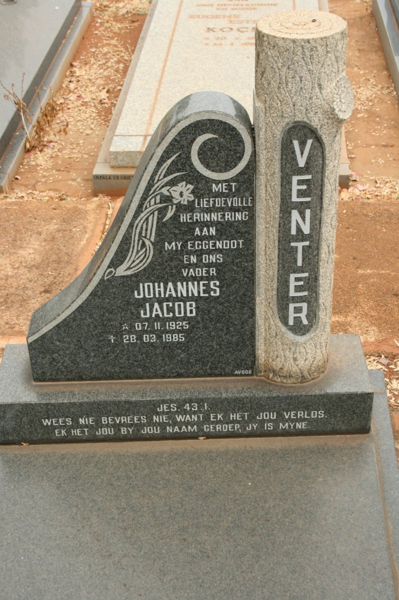 VENTER Johannes Jacob 1925-1985
