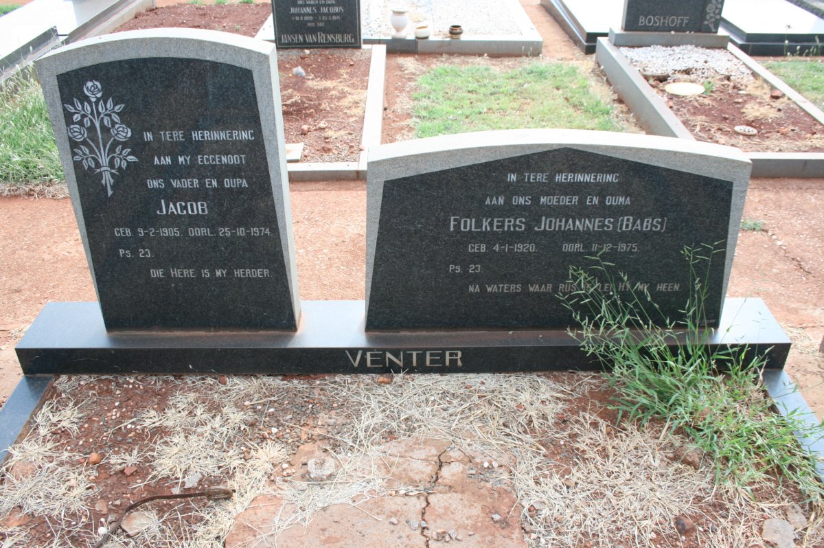 VENTER Jacob 1905-1974 &amp; Folkers Johannes 1920-1975