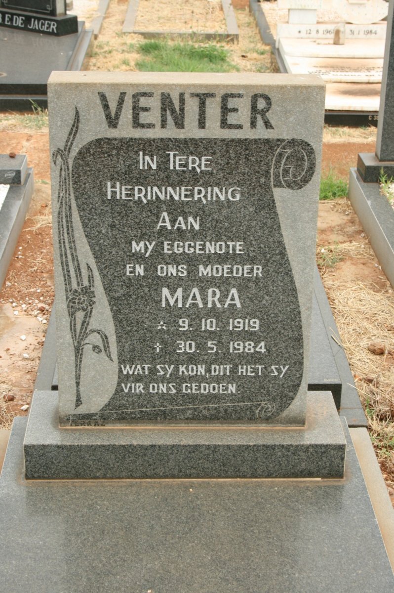 VENTER Maria 1919-1984