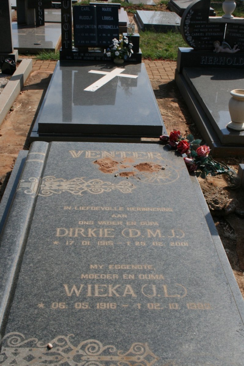 VENTER D.J.M. 1915-2001 &amp; J.L. 1916-1980