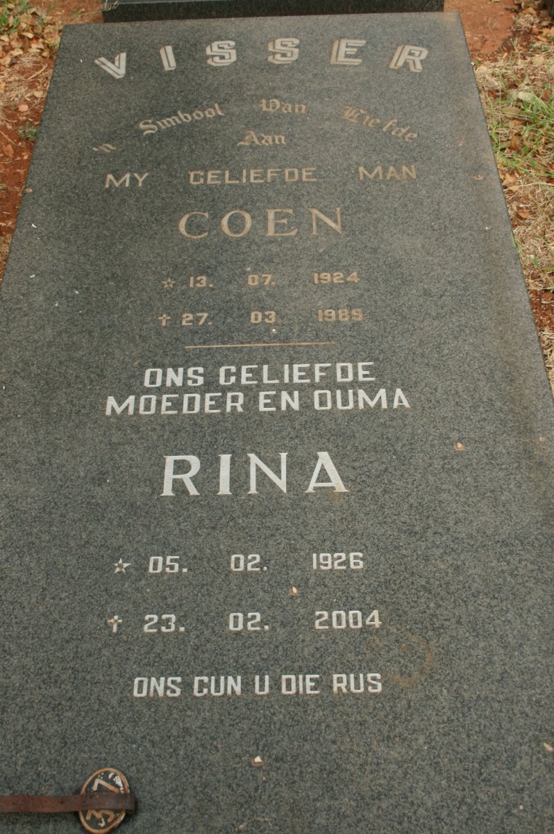 VISSER Coen 1924-1989 &amp; Rina 1926-2004