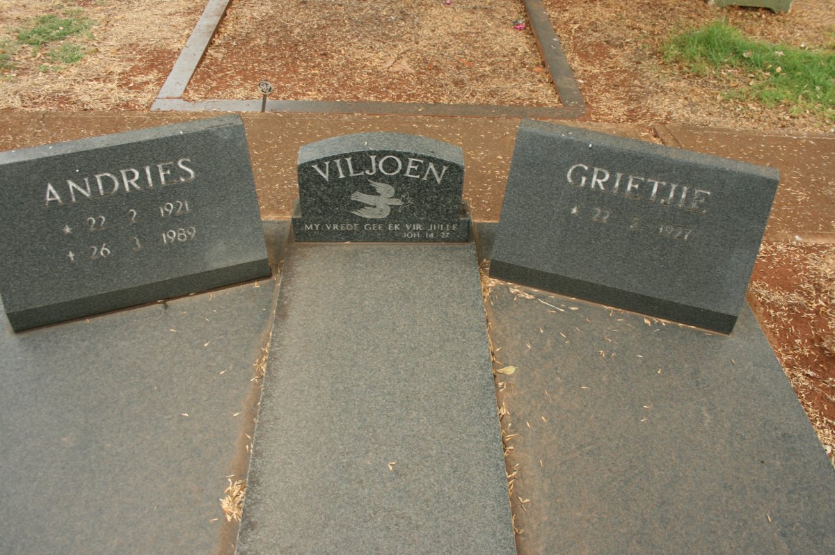 VILJOEN Andries 1921-1989 &amp; Grietjie 1927-