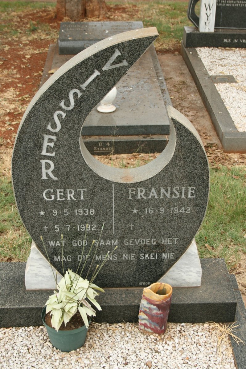 VISSER Gert 1938-1992 &amp; Fransie 1942-