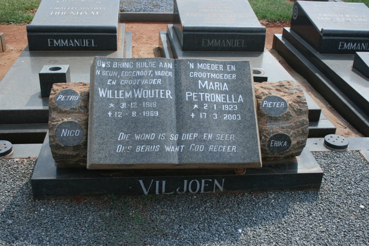VILJOEN Willem Wouter 1918-1969 &amp; Maria Petronella 1923-2003