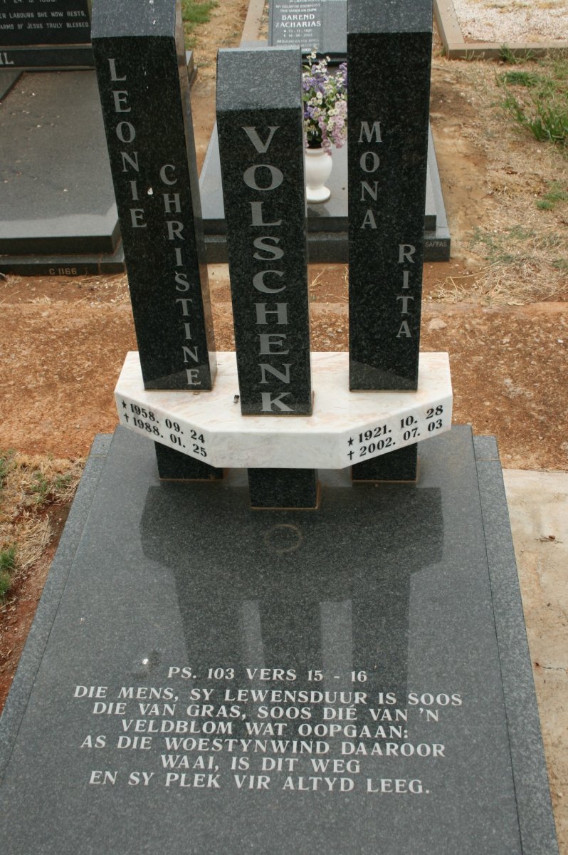 VOLSCHENK Mona Rita 1921-2002 :: VOLSCHENK Leonie Christine 1958-1988