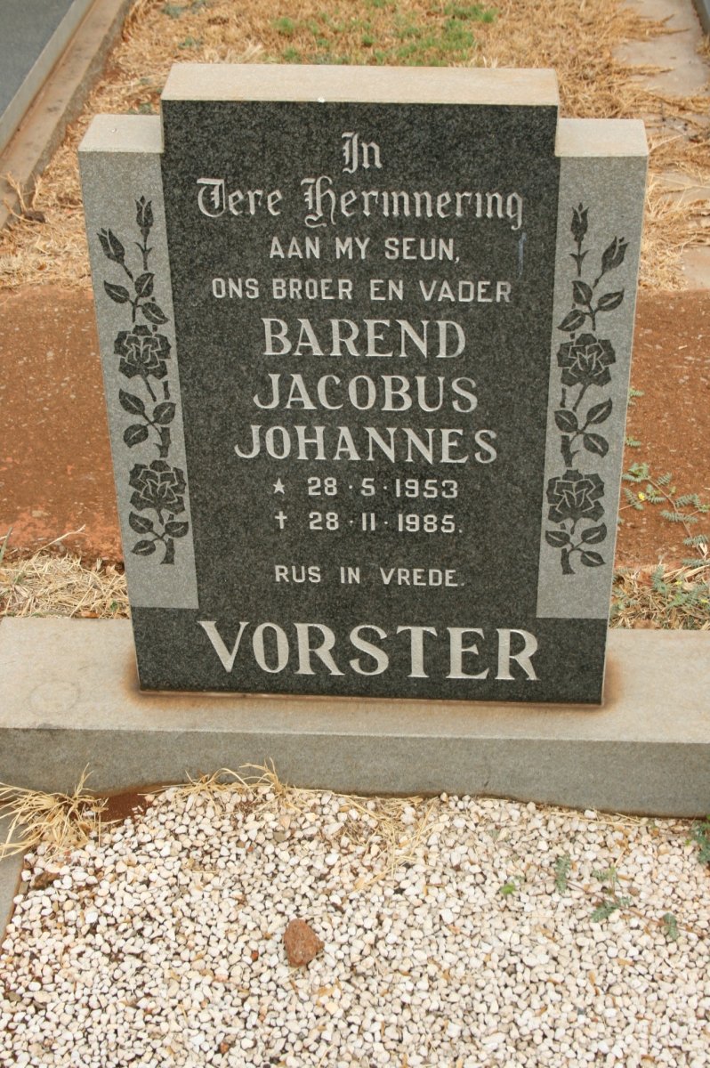 VORSTER Barend Jacobus Johannes 1953-1985