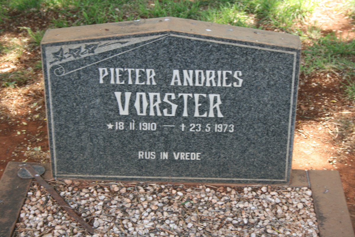 VORSTER Pieter Andries 1910-1973