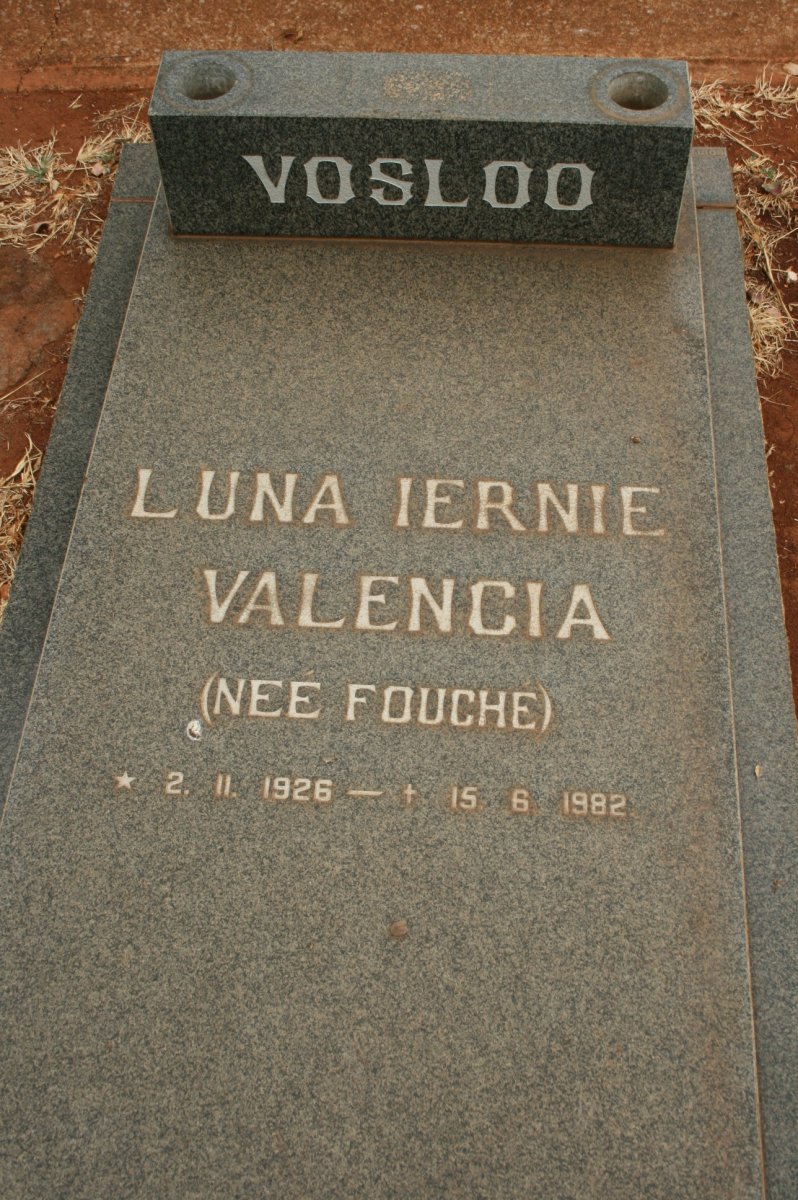 VOSLOO Luna Iernie Valencia nee FOUCHE 1926-1982