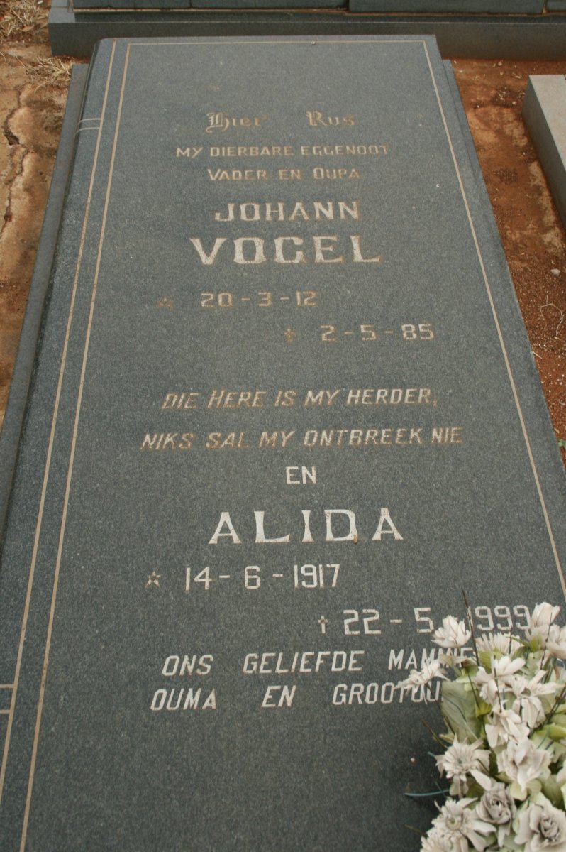 VOGEL Johann 1912-1985 &amp; Alida 1917-1999
