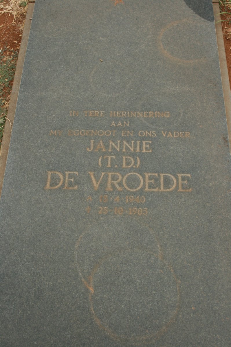 VROEDE T.D., de 1940-1985