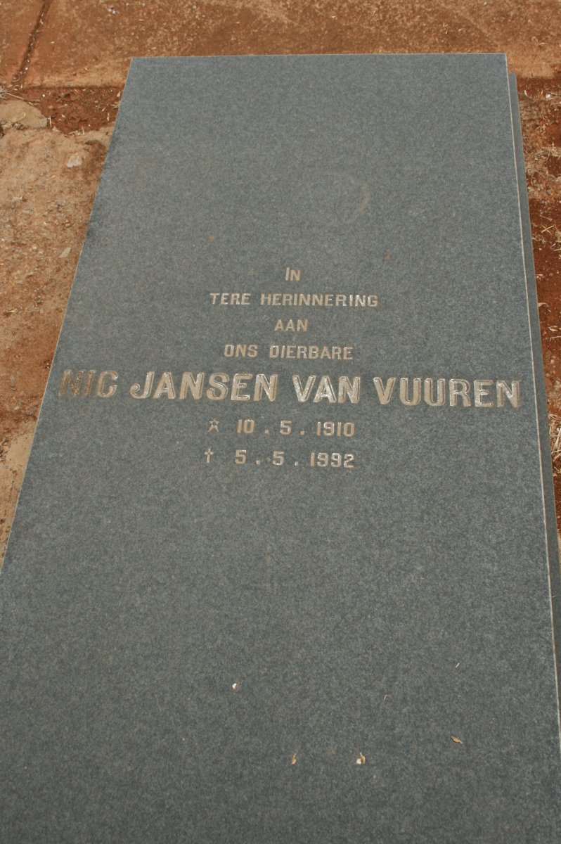 VUUREN Nic, Jansen van 1910-1992