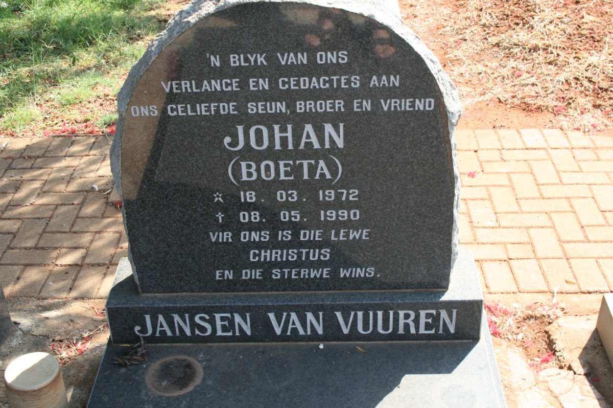 VUUREN Johan, Jansen van 1972-1990
