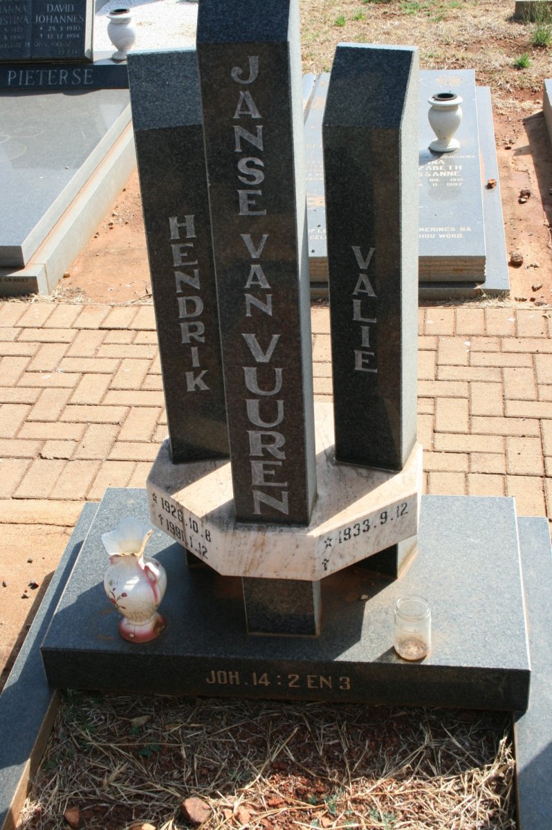 VUUREN Hendrik, Janse van 1928-1991 &amp; Valie 1933-