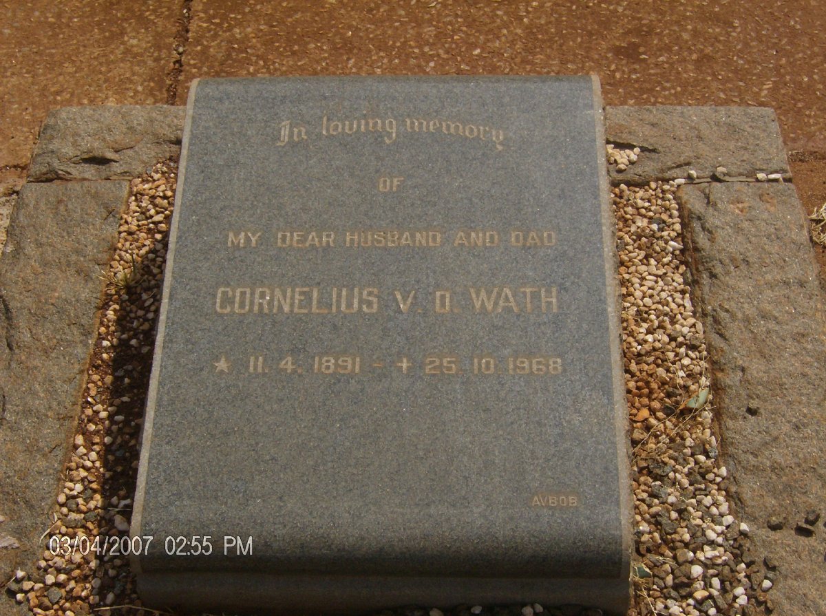 WATH Cornelius, v.d. 1891-1968