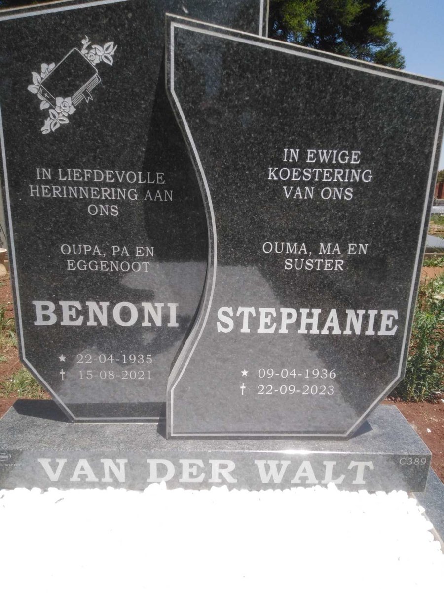 WALT Benoni, van der 1935-2021 &amp; Stephanie 1936-2023