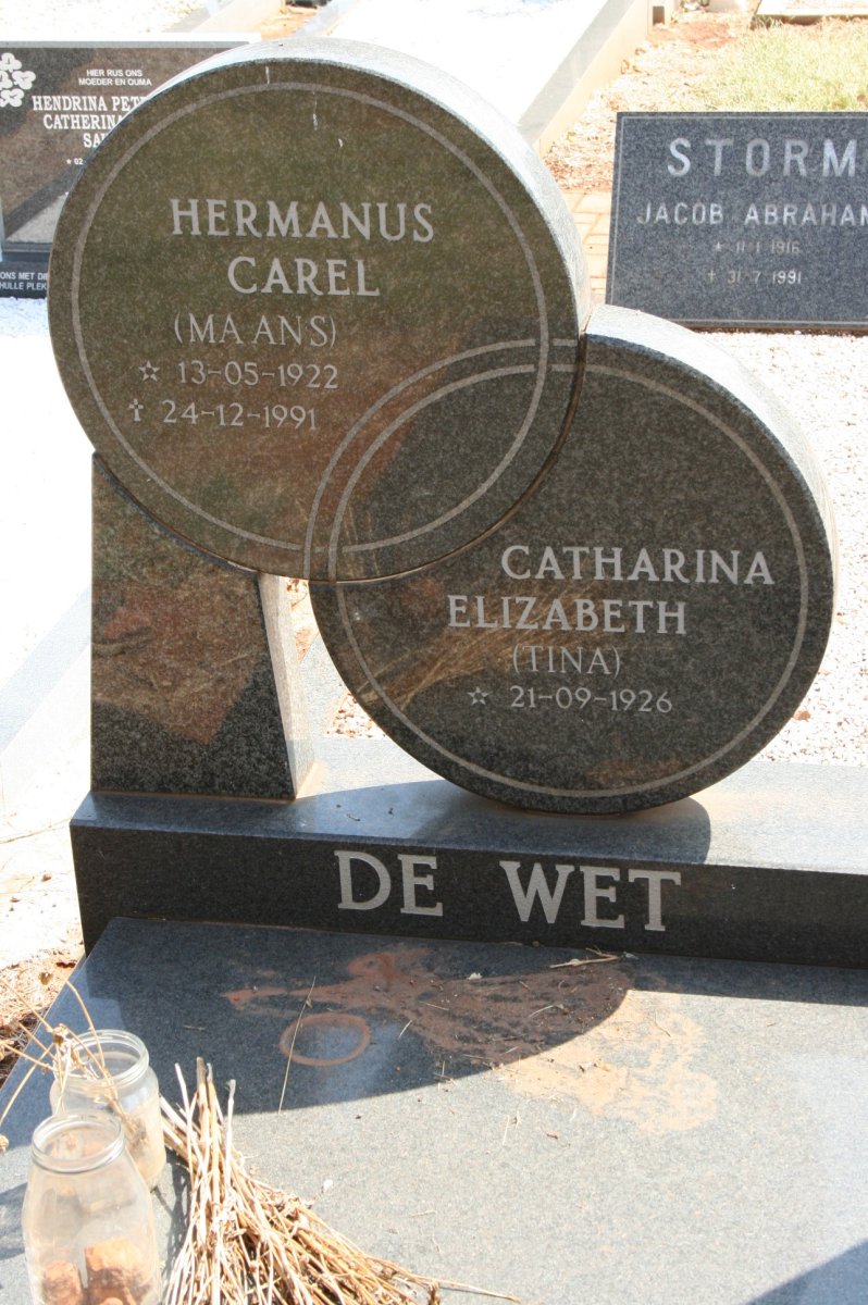 WET Hermanus Carel, de 1922-1991 &amp; Catharina Elizabeth 1926-