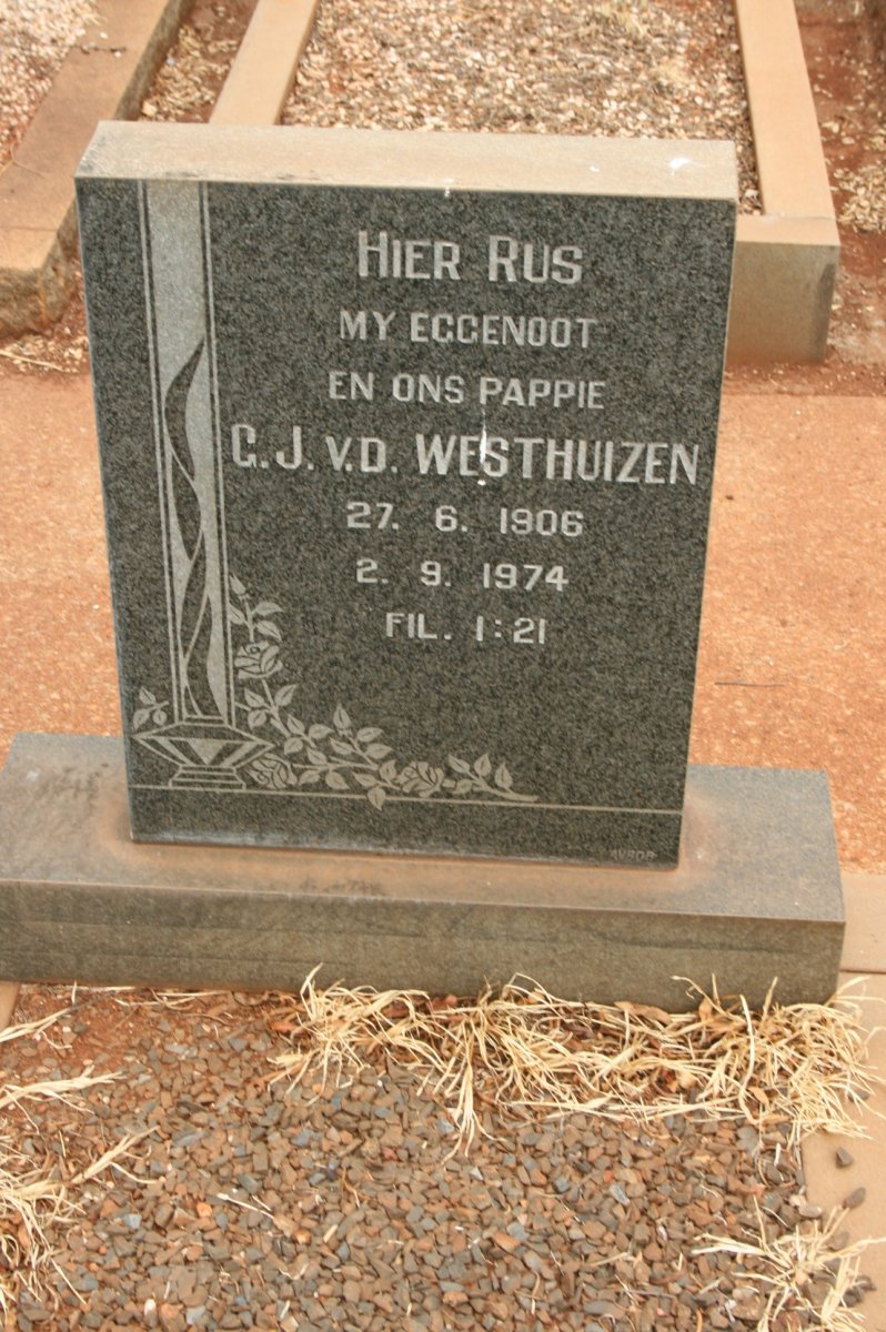 WESTHUIZEN G.J., v.d. 1906-1974