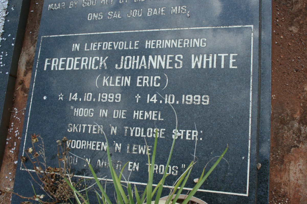 WHITE Frederick Johannes 1999-1999