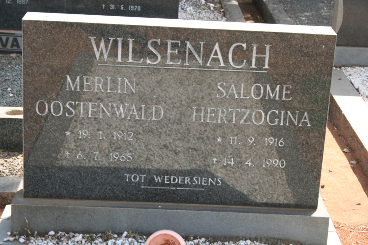 WILSENACH Merlin Oostenwald 1912-1965 &amp; Salome Hertzogina 1916-1990