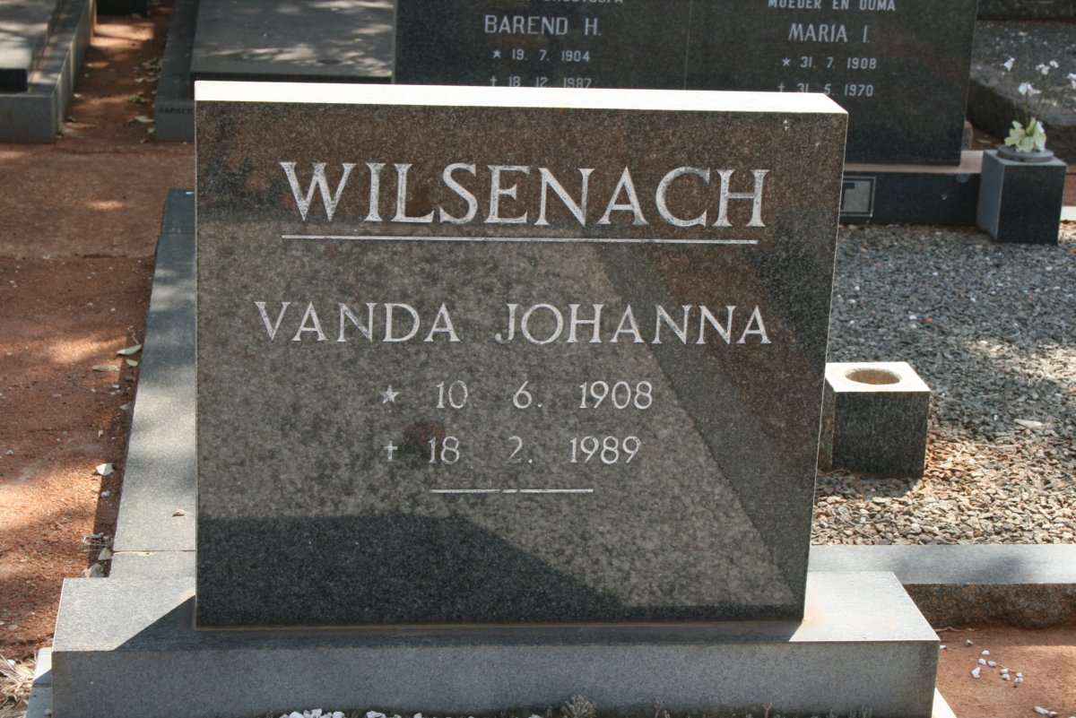WILSENACH Vanda Johanna 1908-1989