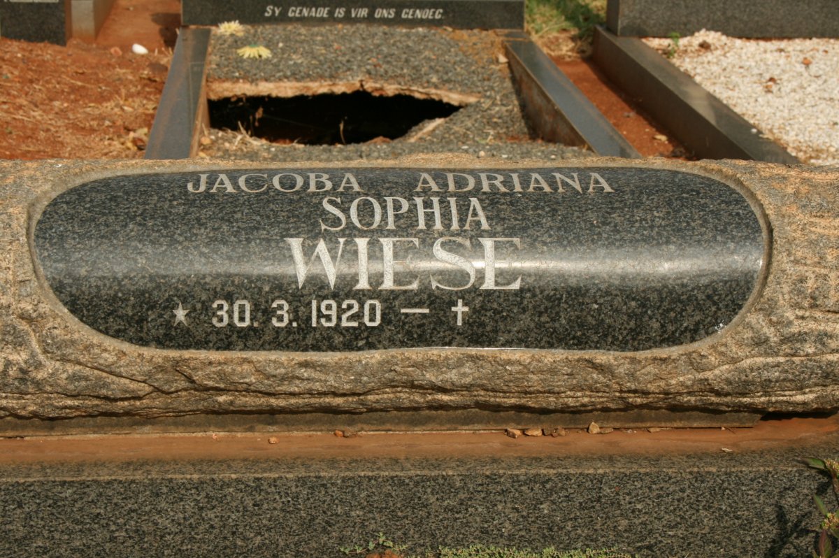 WIESE Jacoba Adriana Sophia 1920-