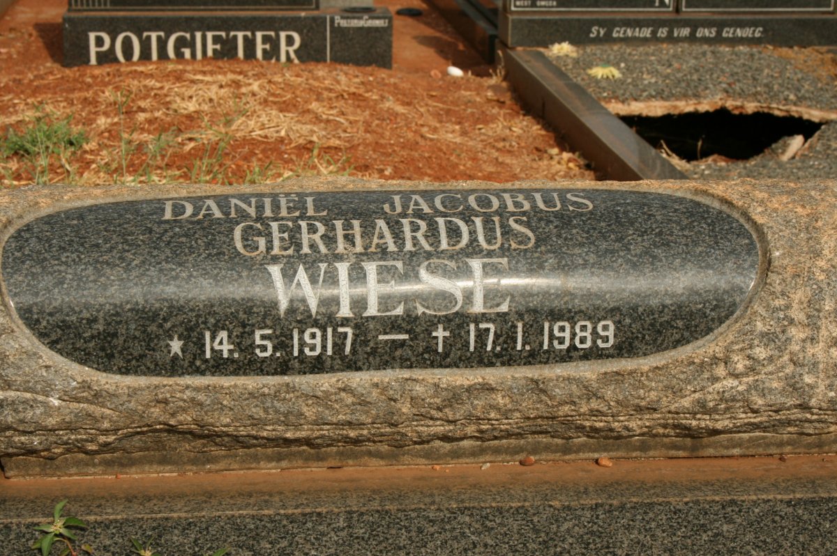 WIESE Daniël Jacobus Gerhardus 1917-1989