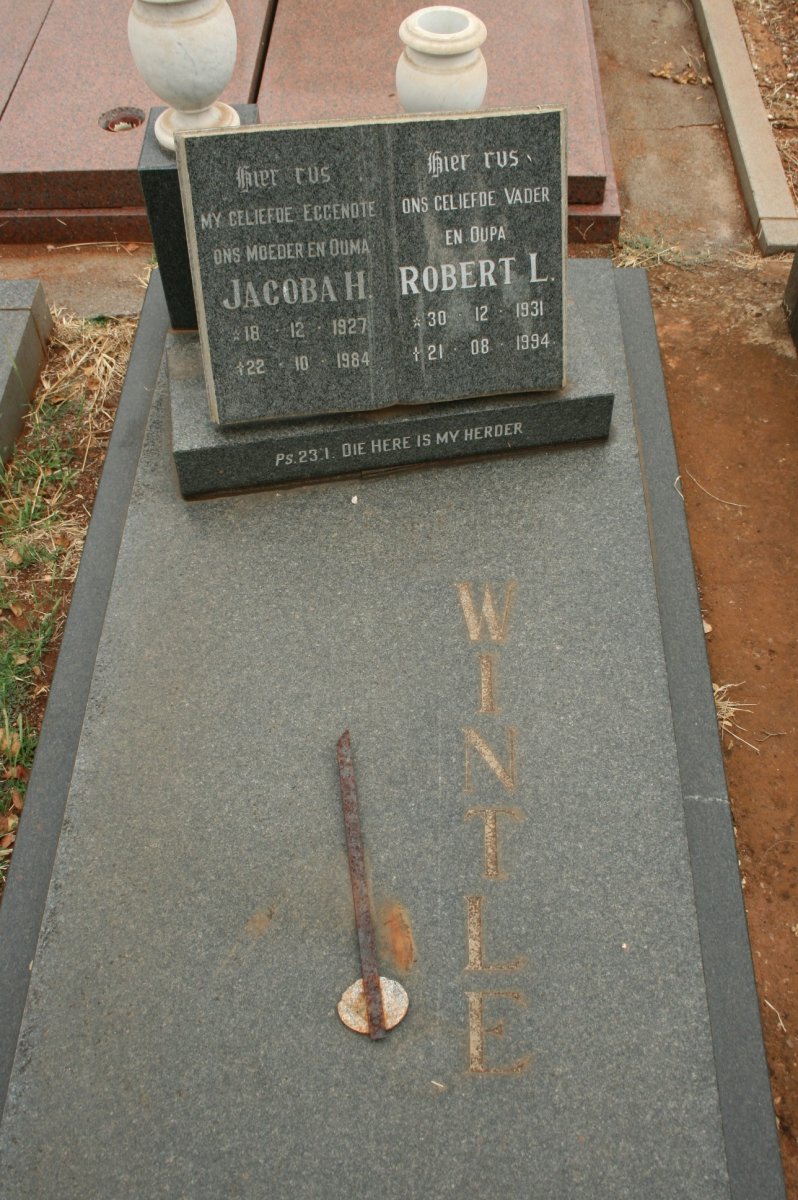 WINTLE Robert L. 1931-1994 &amp; Jacoba H. 1927-1984