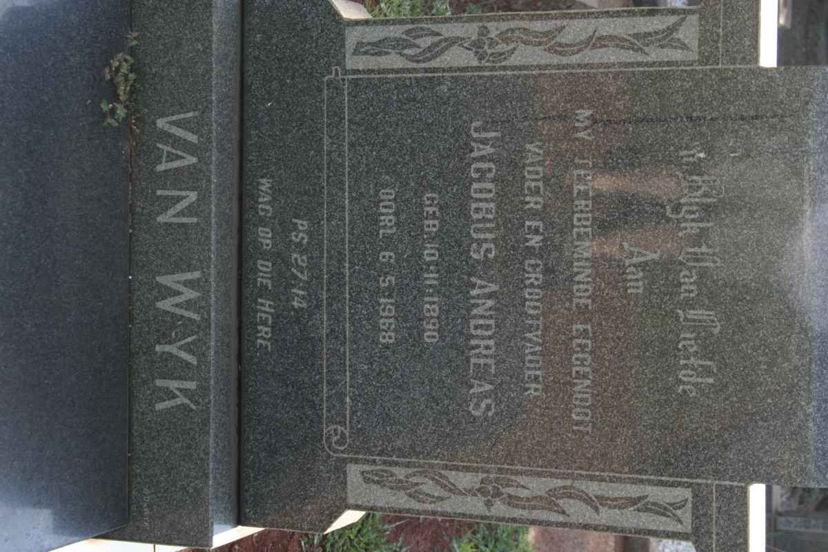 WYK Jacobus Andreas, van 1890-1968