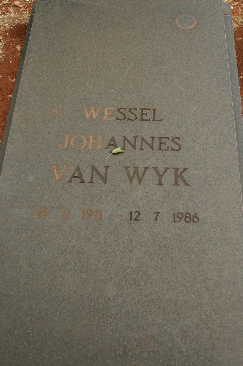 WYK Wessel Johannes, van 1911-1986