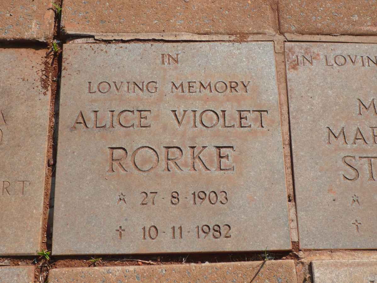 RORKE Alice Violet 1903-1982