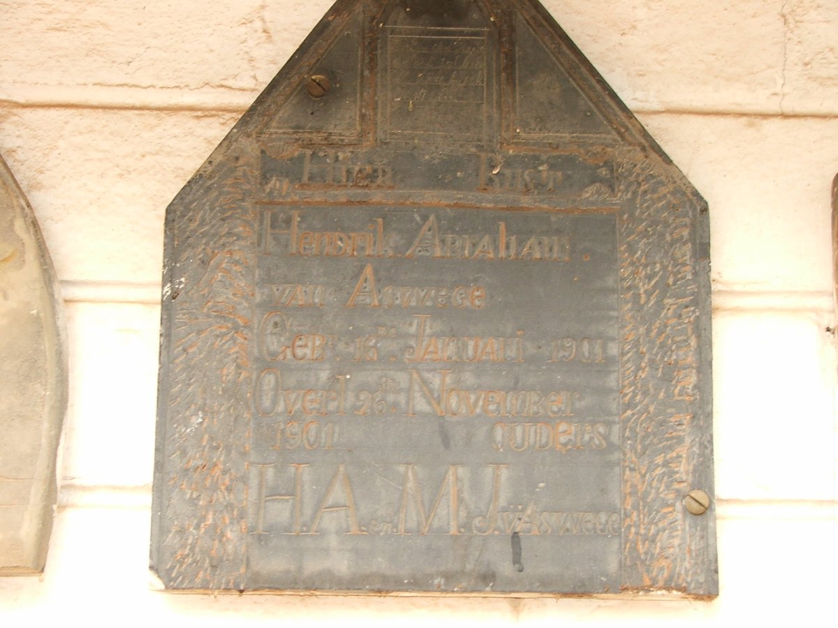 ASWEGEN Hendrik Abraham 1901-1901