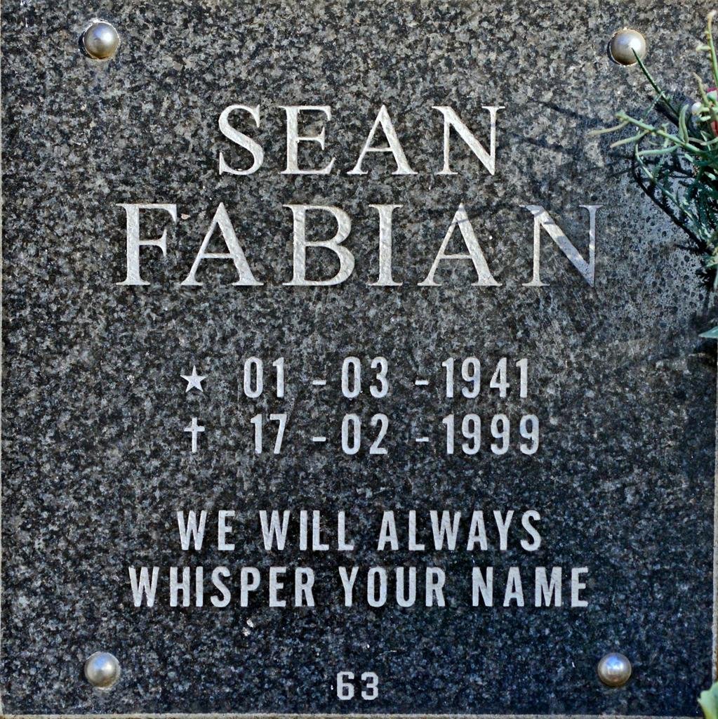 FABIAN Sean 1941-1999