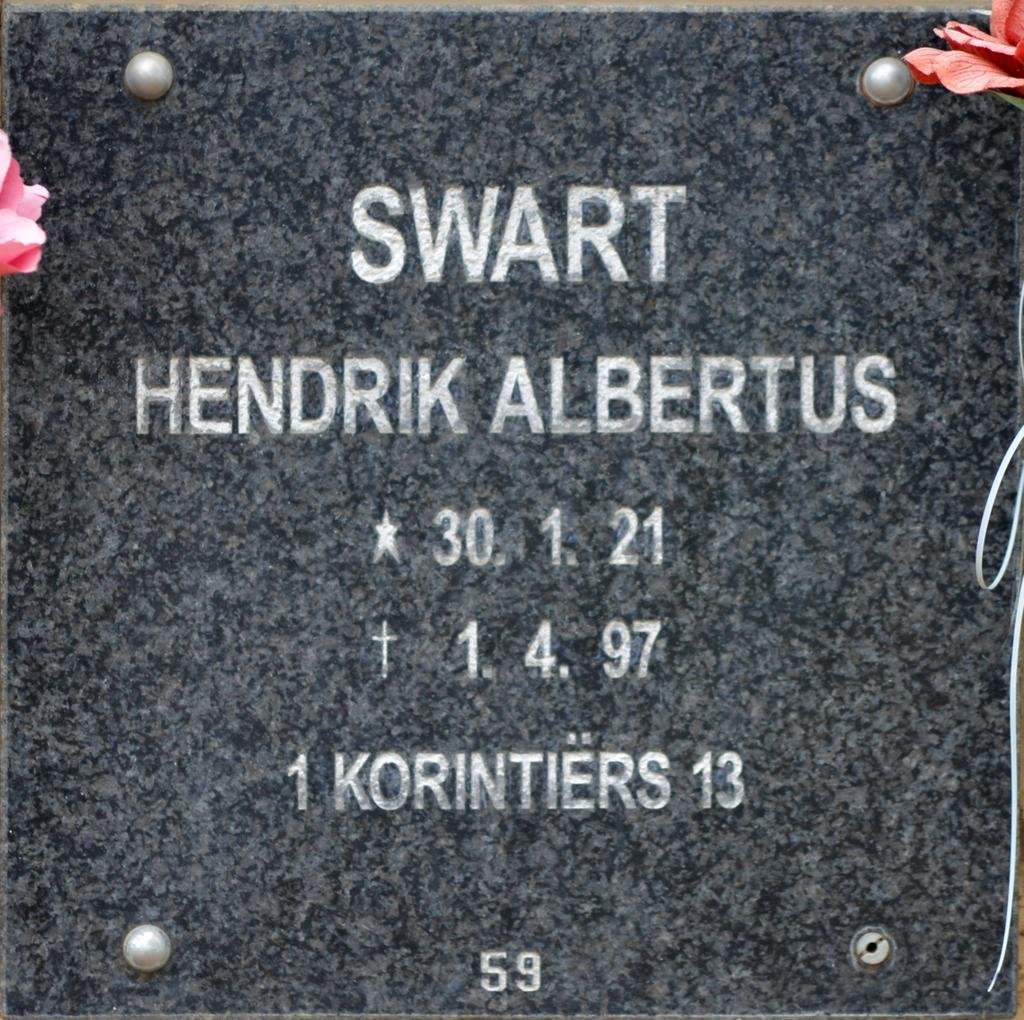 SWART Hendrik Albertus 1921-1997