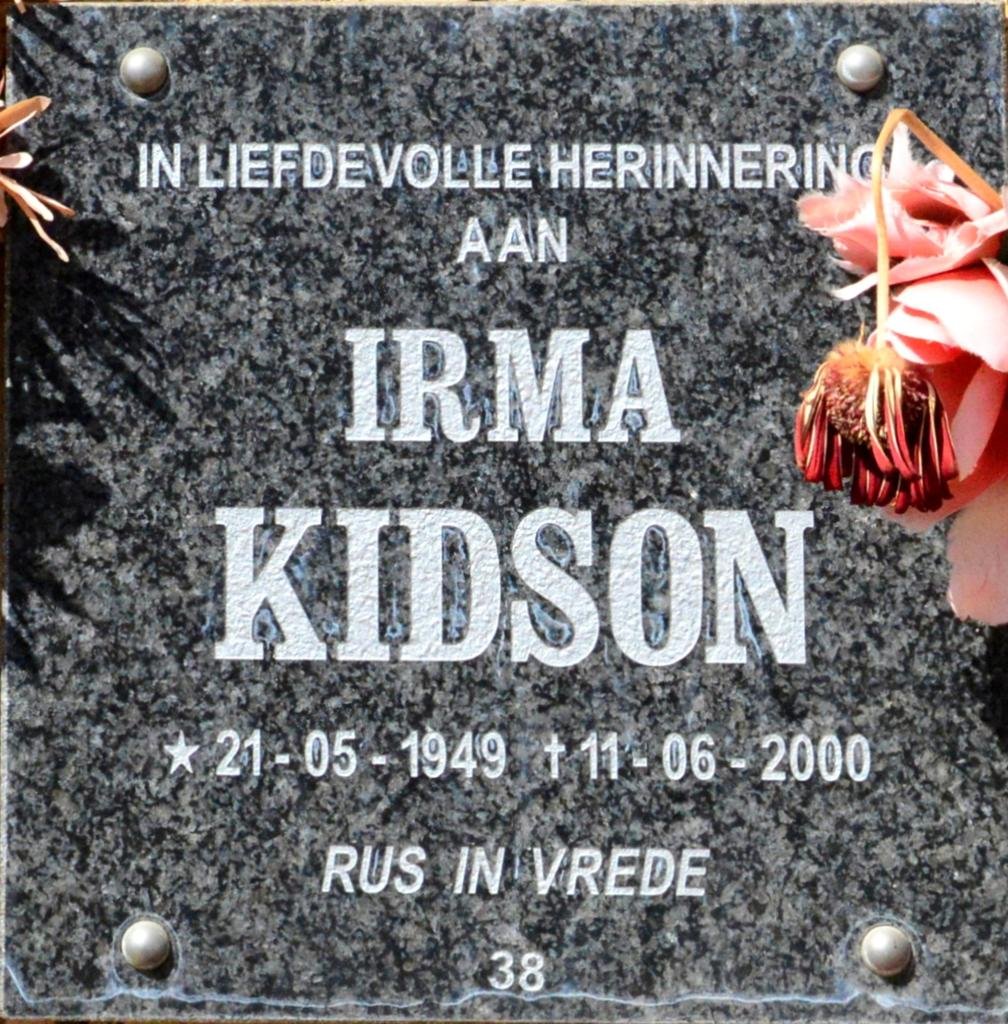 KIDSON Irma 1949-2000