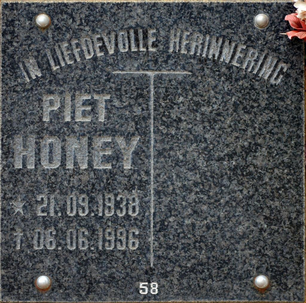 HONEY Piet 1938-1996