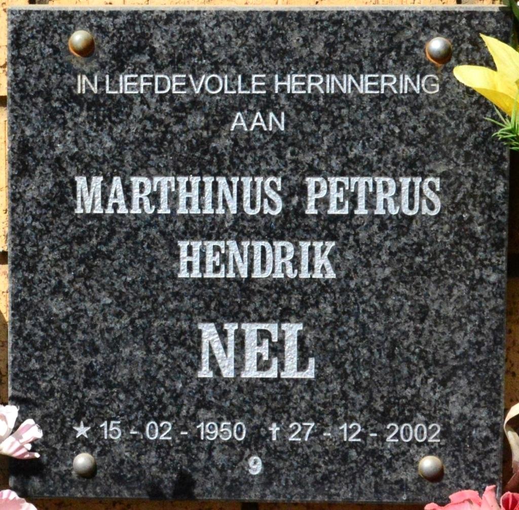NEL Marthinus Petrus Hendrik 1950-2002