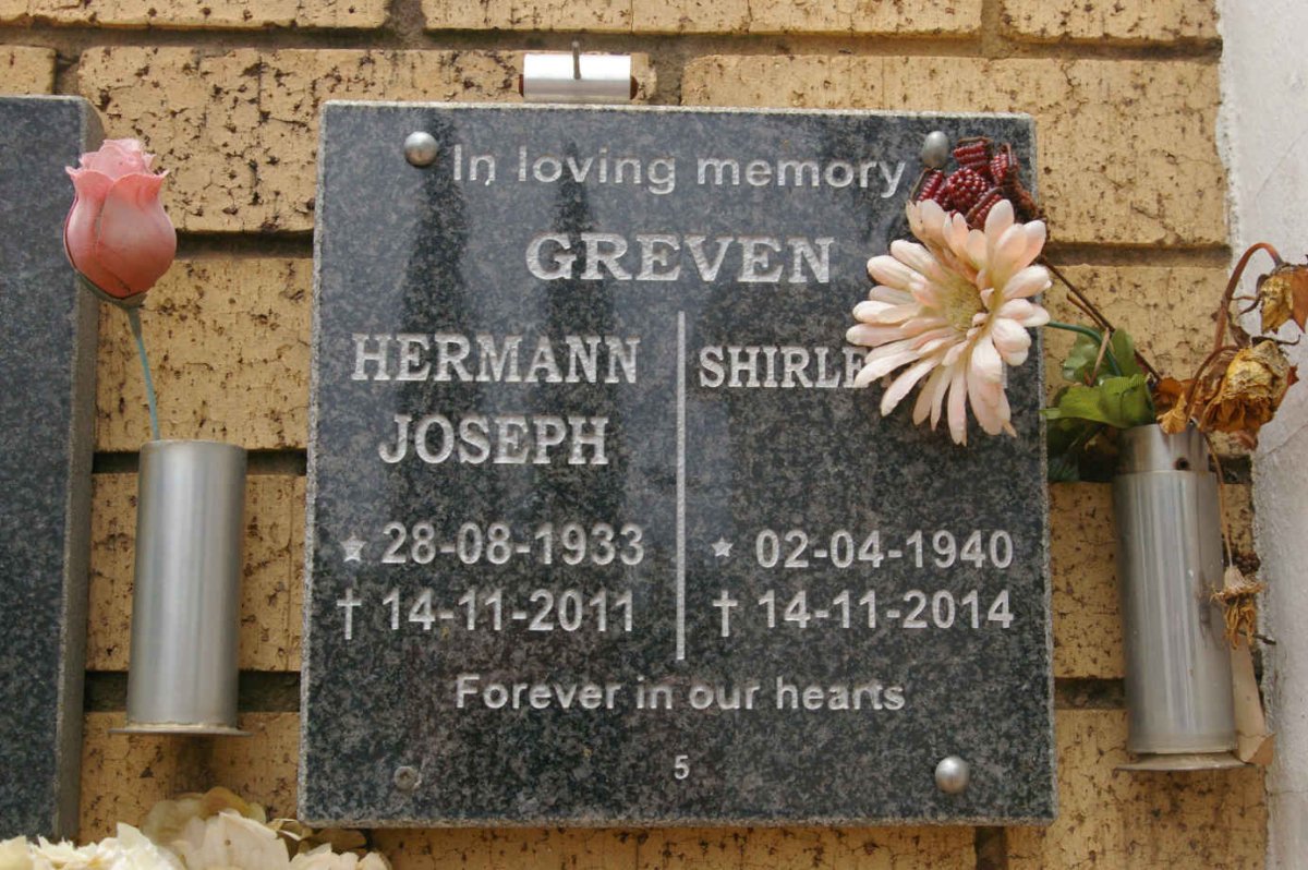 GREVEN Hermann Joseph 1933-2011 &amp; Shirley 1940-2014