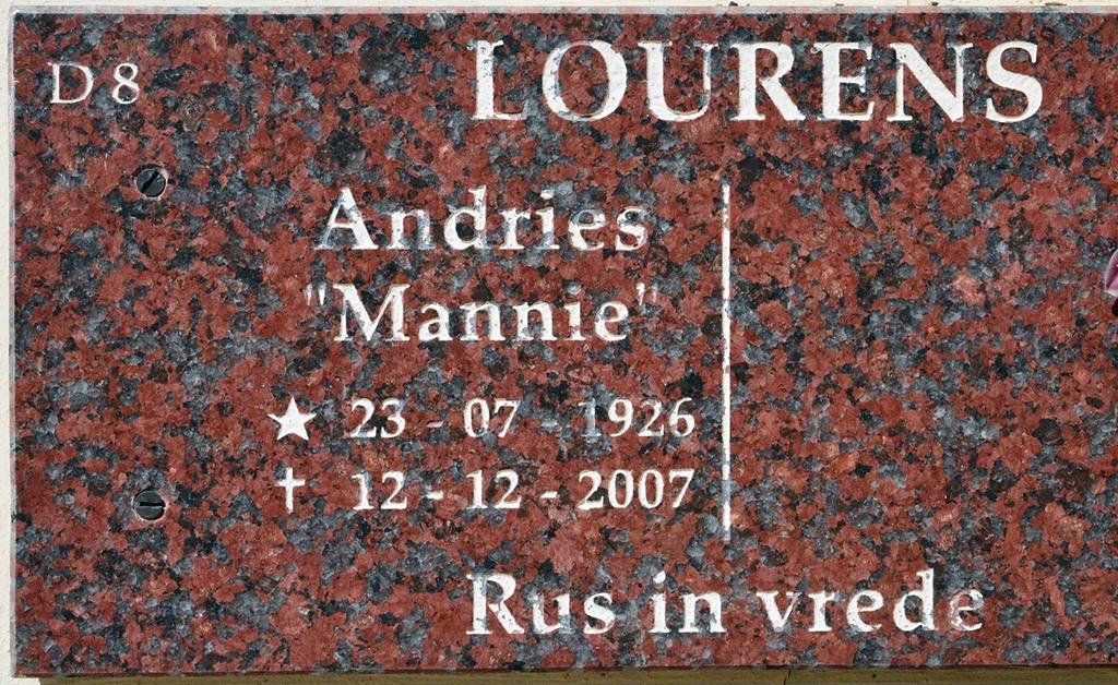 LOURENS Andries 1926-2007